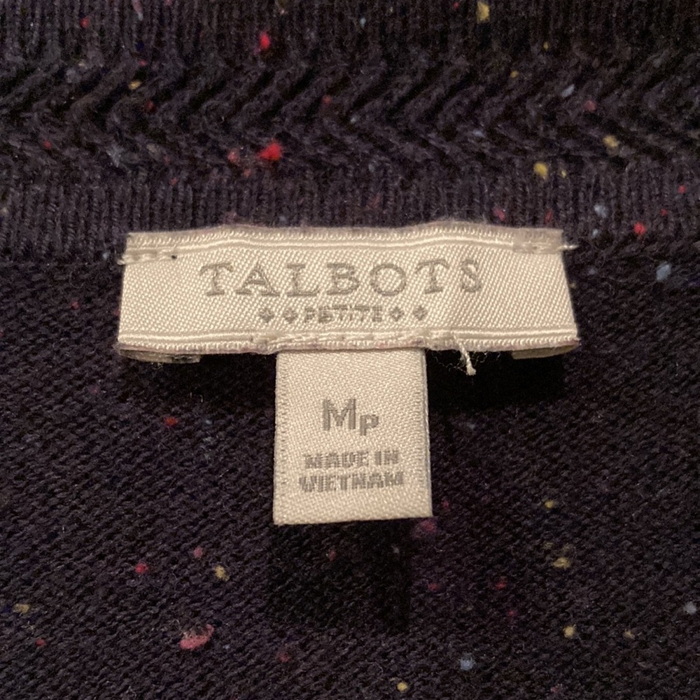 Talbots Black Cotton Blend Sweater Size MP - Picture 2 of 13